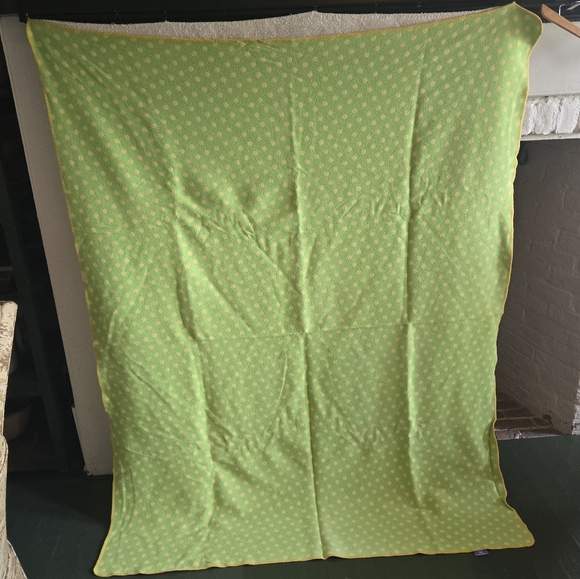 Pine Cone Hill Green and Yellow Polkadot Blanket - Picture 1 of 6